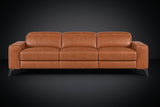 Esther Distressed Italian Aniline Leather Power Dual Recliner Sofa