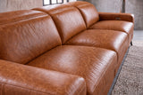 Esther Distressed Italian Aniline Leather Power Dual Recliner Sofa