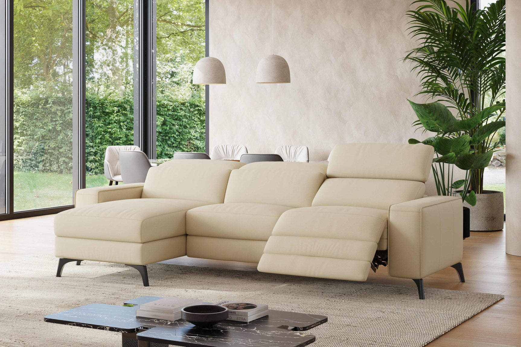 Esther Leather Recliner Sectional Sofa