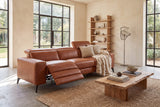 Esther Distressed Italian Aniline Leather Power Dual Recliner Sofa