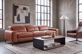 Esther Distressed Italian Aniline Leather Power Dual Recliner Sofa