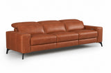 Esther Distressed Italian Aniline Leather Power Dual Recliner Sofa