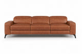 Esther Distressed Italian Aniline Leather Power Dual Recliner Sofa