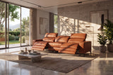 Esther Distressed Italian Aniline Leather Power Dual Recliner Sofa
