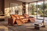 Esther Distressed Italian Aniline Leather Power Dual Recliner Sofa