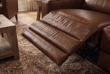 Esther Distressed Italian Aniline Leather Corner Recliner Sectional Sofa