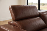 Esther Distressed Italian Aniline Leather Corner Recliner Sectional Sofa