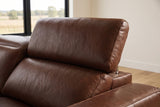 Esther Distressed Italian Aniline Leather Corner Recliner Sectional Sofa