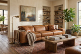 Esther Distressed Italian Aniline Leather Power Dual Recliner Sofa