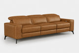 Esther Distressed Italian Aniline Leather Power Dual Recliner Sofa