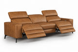 Esther Distressed Italian Aniline Leather Power Dual Recliner Sofa