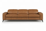 Esther Distressed Italian Aniline Leather Power Dual Recliner Sofa
