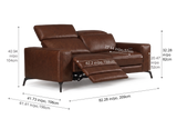 Esther Distressed Italian Aniline Leather Power Dual Recliner Sofa