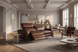 Esther Distressed Italian Aniline Leather Power Dual Recliner Sofa