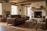 Esther Distressed Italian Aniline Leather Power Dual Recliner Sofa