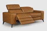 Esther Distressed Italian Aniline Leather Power Dual Recliner Sofa