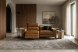Esther Distressed Italian Aniline Leather Power Dual Recliner Sofa