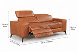 Esther Distressed Italian Aniline Leather Power Dual Recliner Sofa