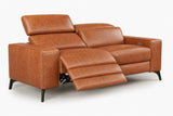 Esther Distressed Italian Aniline Leather Power Dual Recliner Sofa