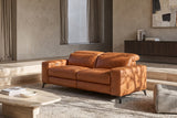 Esther Distressed Italian Aniline Leather Power Dual Recliner Sofa