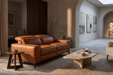 Esther Distressed Italian Aniline Leather Power Dual Recliner Sofa