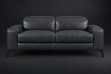 Esther Distressed Italian Aniline Leather Power Dual Recliner Sofa