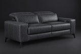 Esther Distressed Italian Aniline Leather Power Dual Recliner Sofa