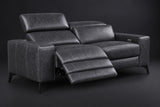 Esther Distressed Italian Aniline Leather Power Dual Recliner Sofa