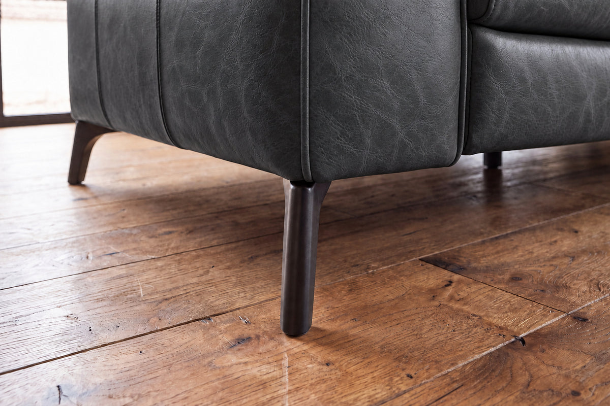 Esther Distressed Italian Aniline Leather Power Dual Recliner Sofa