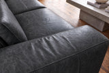 Esther Distressed Italian Aniline Leather Power Dual Recliner Sofa