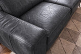 Esther Distressed Italian Aniline Leather Power Dual Recliner Sofa