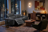 Esther Distressed Italian Aniline Leather Power Dual Recliner Sofa