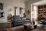 Esther Distressed Italian Aniline Leather Power Dual Recliner Sofa