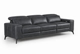 Esther Distressed Italian Aniline Leather Power Dual Recliner Sofa