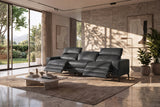 Esther Distressed Italian Aniline Leather Power Dual Recliner Sofa