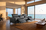 Esther Distressed Italian Aniline Leather Power Dual Recliner Sofa