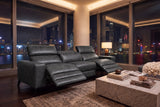 Esther Distressed Italian Aniline Leather Power Dual Recliner Sofa