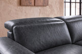 Esther Distressed Italian Aniline Leather Power Dual Recliner Sofa