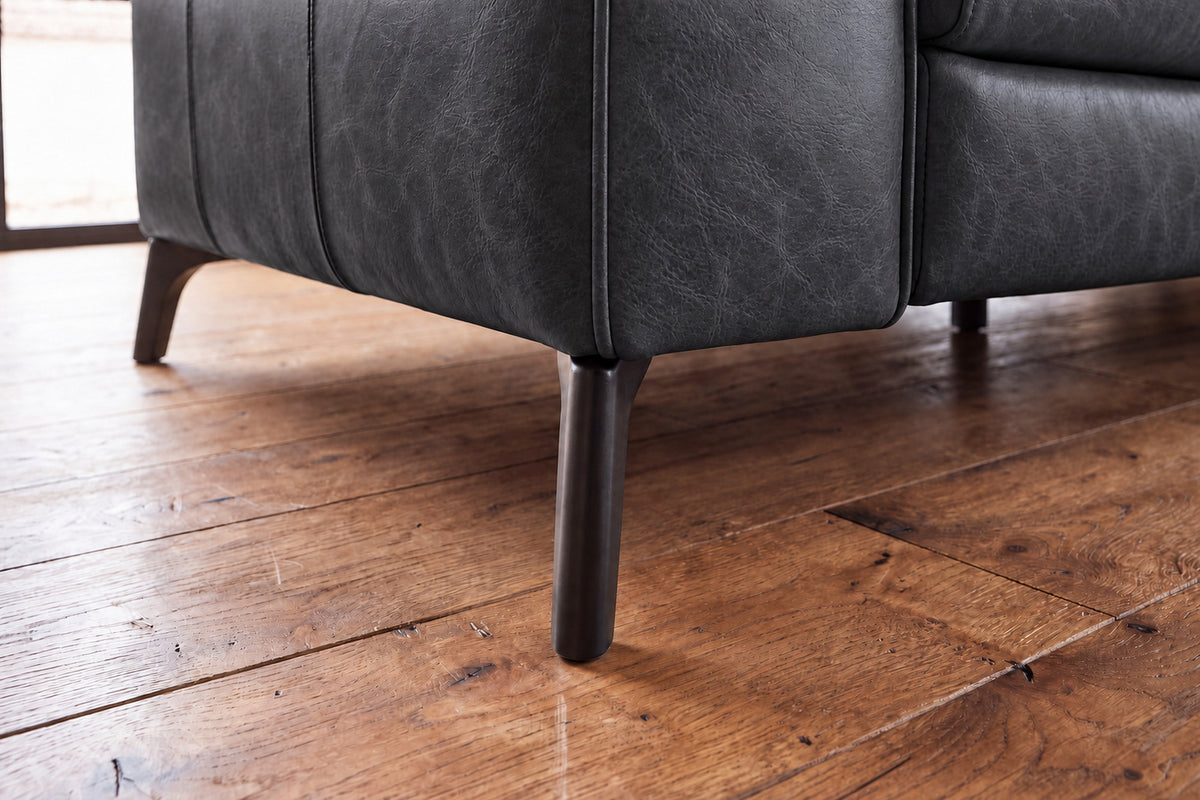 Esther Distressed Italian Aniline Leather Power Dual Recliner Sofa