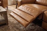 Esther Distressed Italian Aniline Leather Corner Recliner Sectional Sofa
