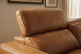 Esther Distressed Italian Aniline Leather Corner Recliner Sectional Sofa