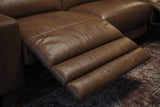 Esther Distressed Italian Aniline Leather Corner Recliner Sectional Sofa