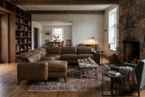 Esther Distressed Italian Aniline Leather Corner Recliner Sectional Sofa