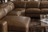 Esther Distressed Italian Aniline Leather Corner Recliner Sectional Sofa