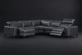 Esther Distressed Italian Aniline Leather Corner Recliner Sectional Sofa