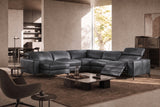 Esther Distressed Italian Aniline Leather Corner Recliner Sectional Sofa