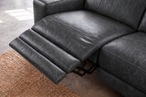 Esther Distressed Italian Aniline Leather Corner Recliner Sectional Sofa