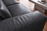 Esther Distressed Italian Aniline Leather Corner Recliner Sectional Sofa