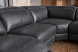 Esther Distressed Italian Aniline Leather Corner Recliner Sectional Sofa
