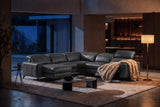 Esther Distressed Italian Aniline Leather Corner Recliner Sectional Sofa